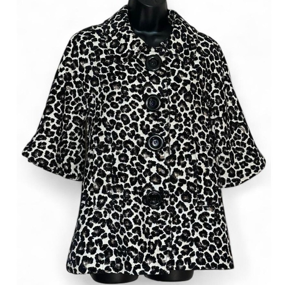 Vintage Vibe Leopard Print Tapestry Coat Size Small